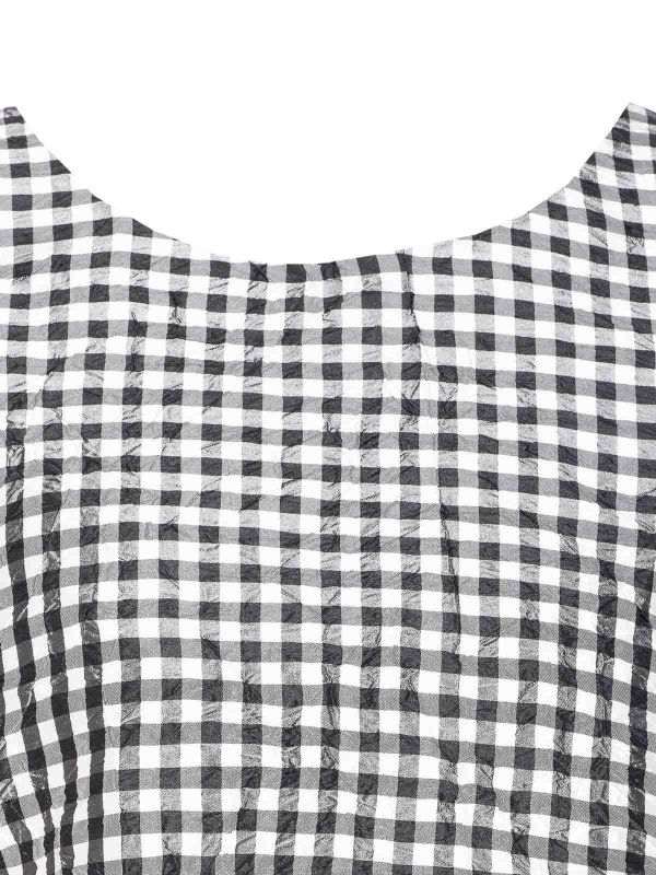 White And Black Check Top shop online: GANNI