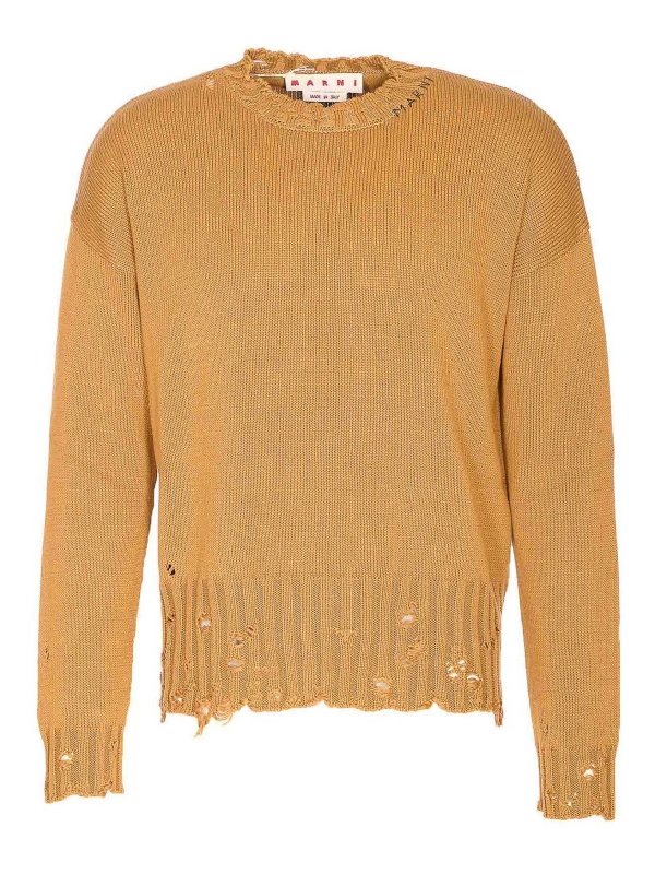 Marni: crew necks - Orange Sweater