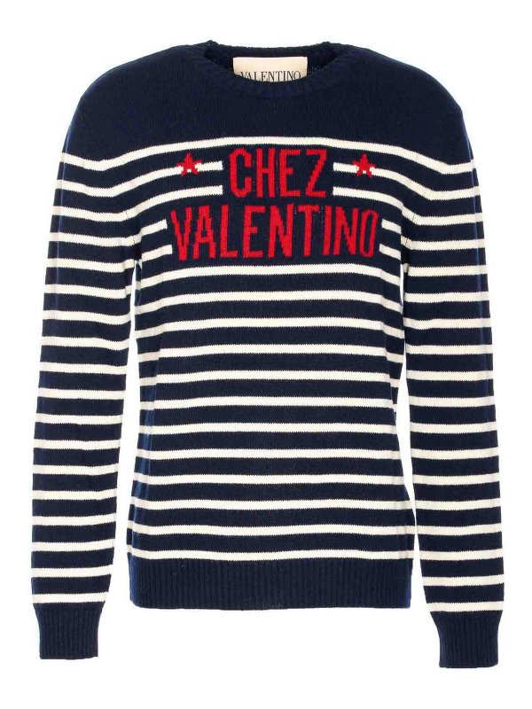 VALENTINO GARAVANI: Pull col rond - Pull Col Rond - Bleu