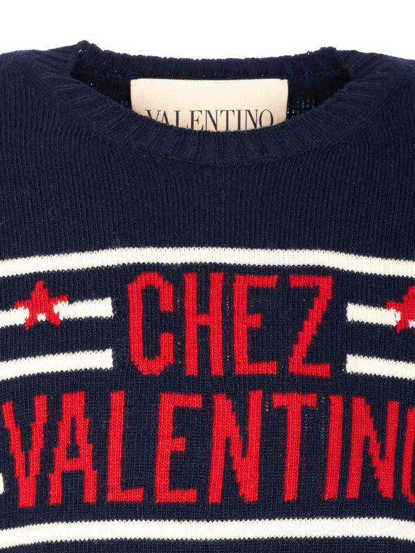 Pull Col Rond - Bleu shop online: VALENTINO GARAVANI