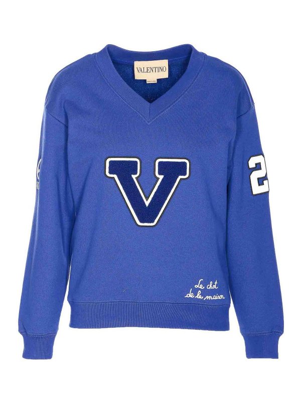 VALENTINO GARAVANI: Sweatshirts & Sweaters - Oidered Le Chat De La Maison Sweatshirt