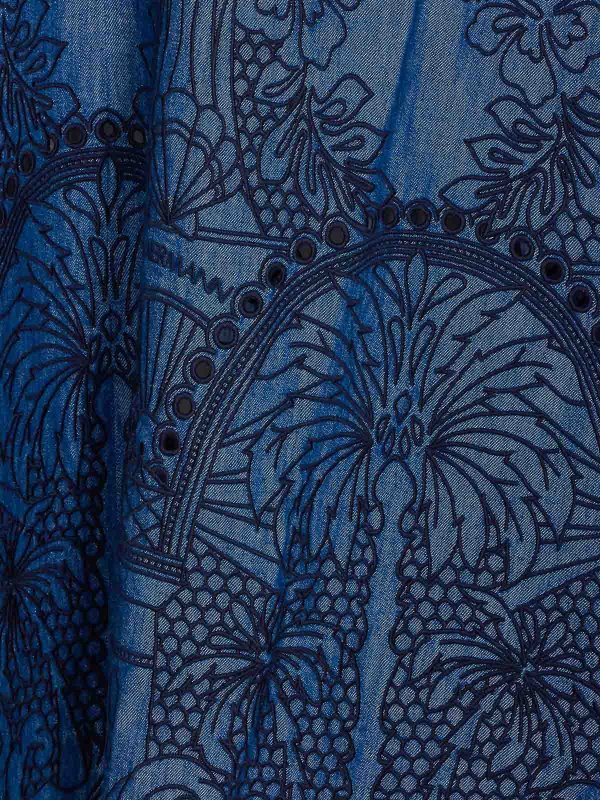 The Best Shops ZIMMERMANN: knee length dresses - Denim Embroidered Dress