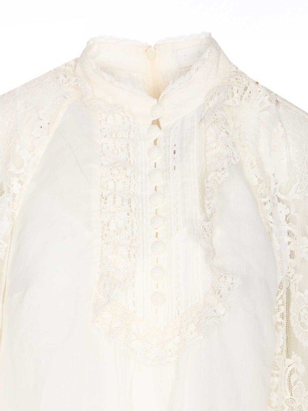 The Best Shops ZIMMERMANN: camicie - Camicia in pizzo ascensione bianca