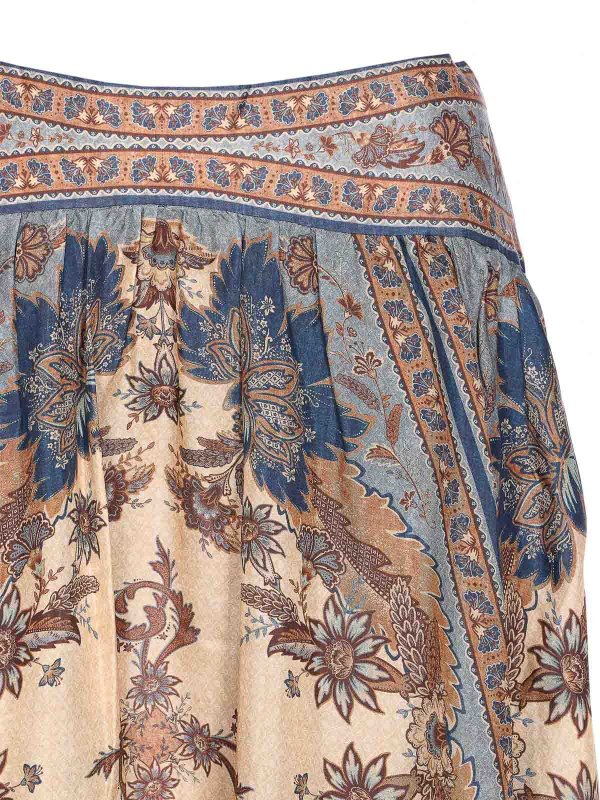 Falda Semilarga - Azul shop online: ZIMMERMANN