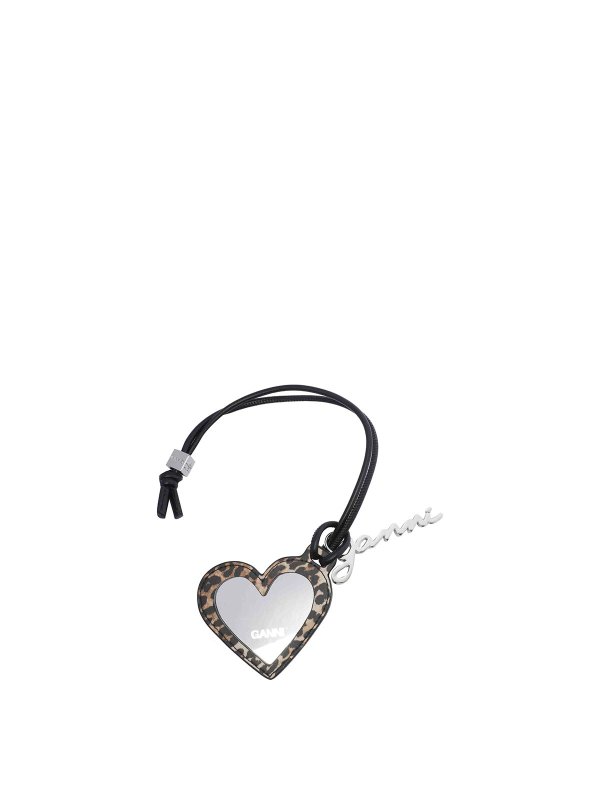 GANNI: key holders - Bou Heart Mirror Keyring