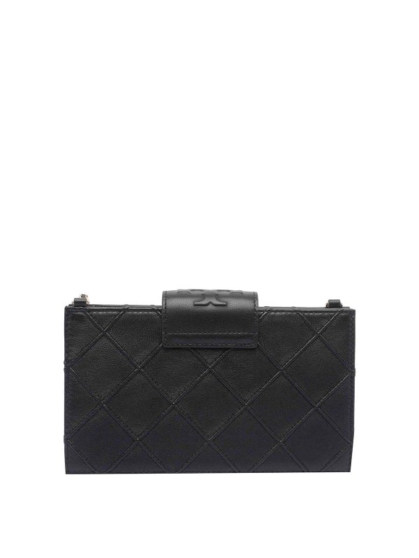 The Best Shops TORY BURCH: wallets & purses - Black Mini Fleming Chain Wallet