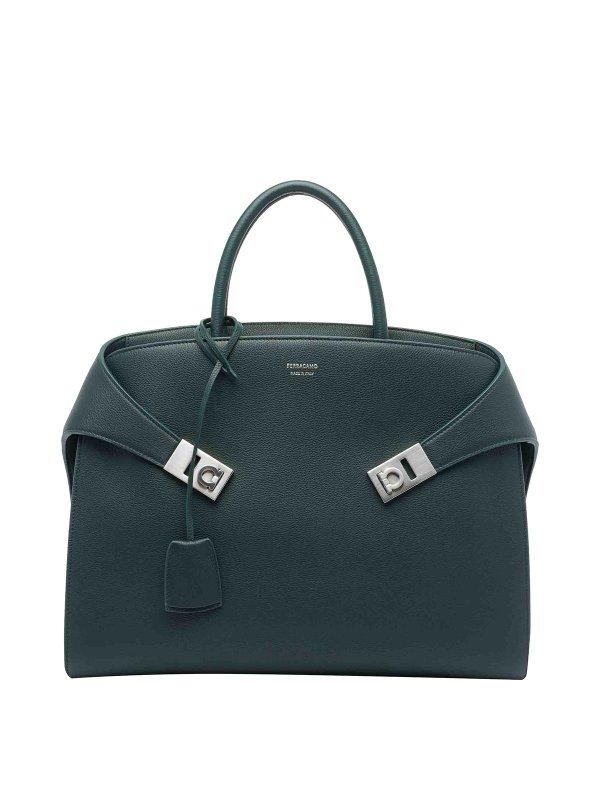 FERRAGAMO: Sacs à main - Sac Cabas - Vert