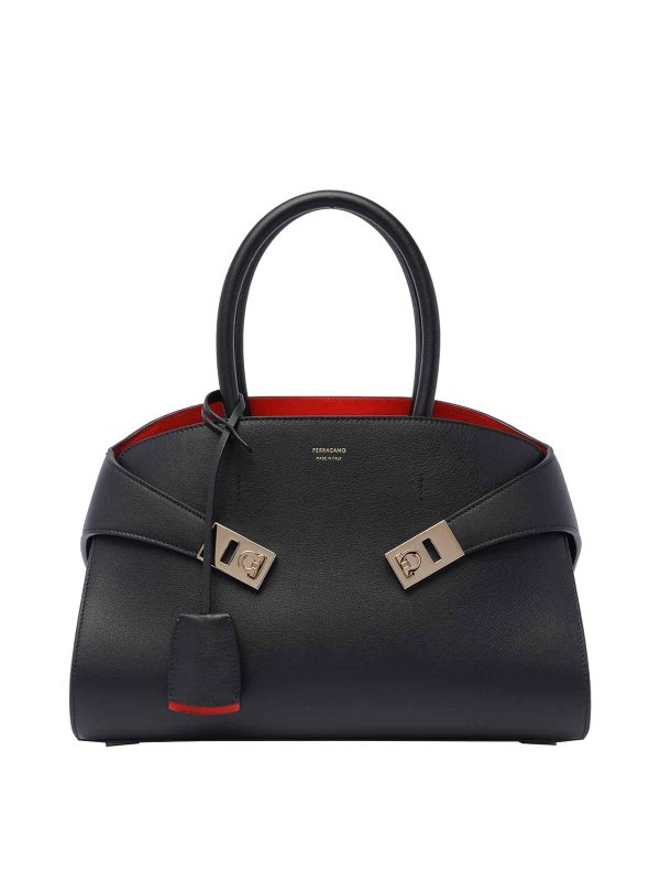 FERRAGAMO: totes bags - Black Hug Handbag