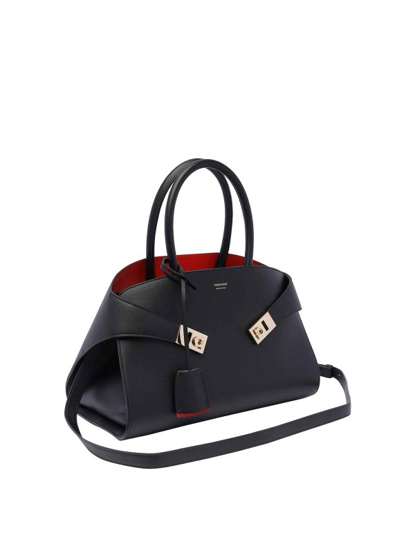 FERRAGAMO: totes bags online - Black Hug Handbag