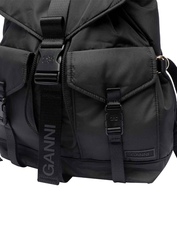 Black Tech Backpack shop online: GANNI