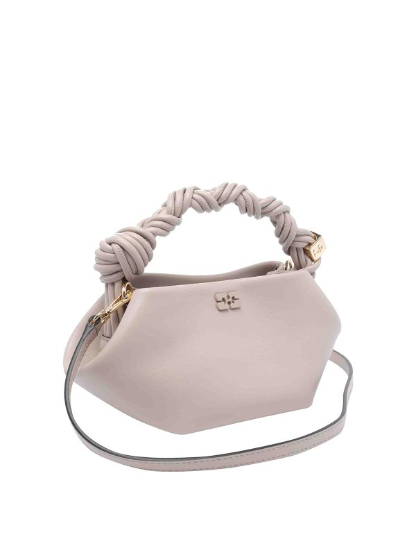 GANNI: shopper online - Borsetta mini bou grigio di ostrica