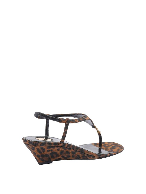The Best Shops SAINT LAURENT: espadrilles - Cassandra In Leopard Grosgrain Wedges