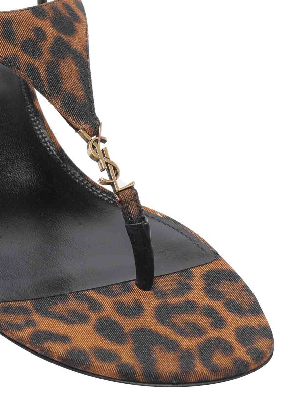 Cassandra In Leopard Grosgrain Wedges shop online: SAINT LAURENT