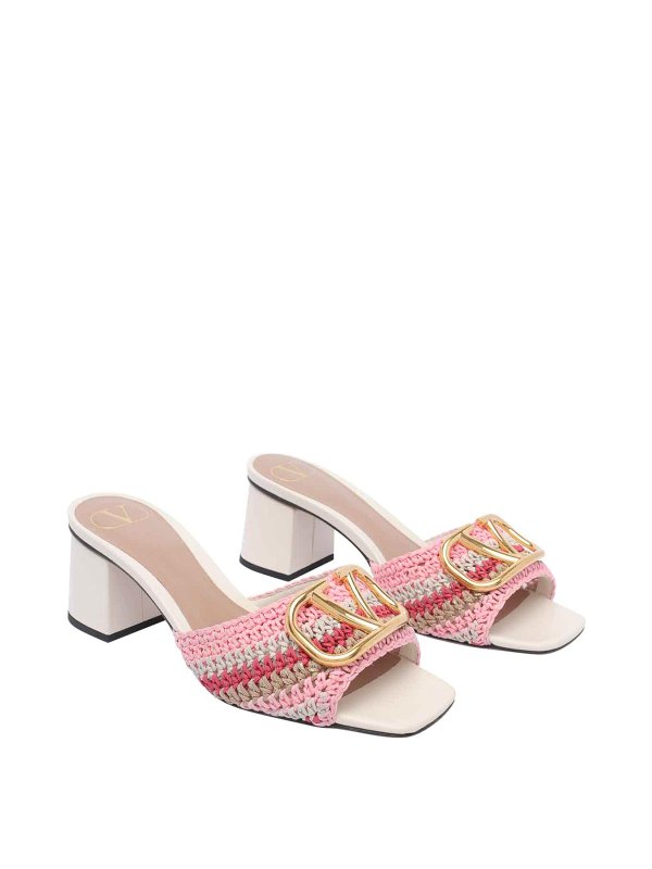 VALENTINO GARAVANI: sandals online - Crochet Vlogo Signature Slide Sandals