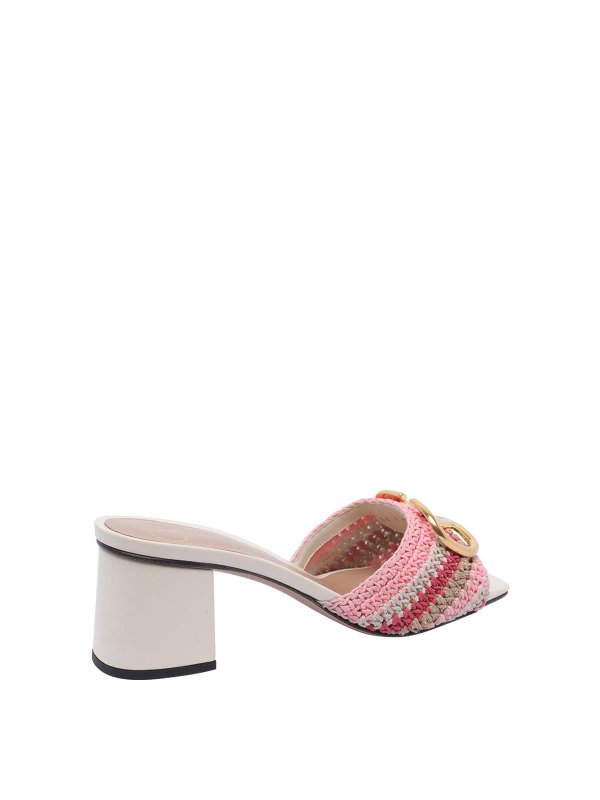 The Best Shops VALENTINO GARAVANI: sandals - Crochet Vlogo Signature Slide Sandals
