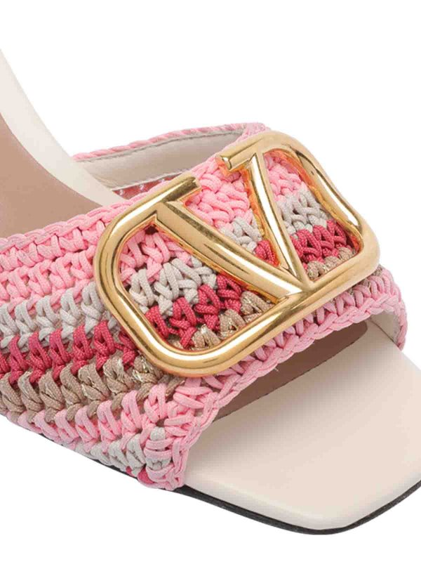 Crochet Vlogo Signature Slide Sandals shop online: VALENTINO GARAVANI