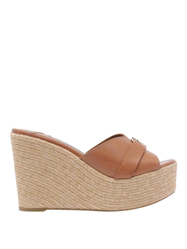 JIMMY CHOO: sandals - Brown Leda Wedges Sandals