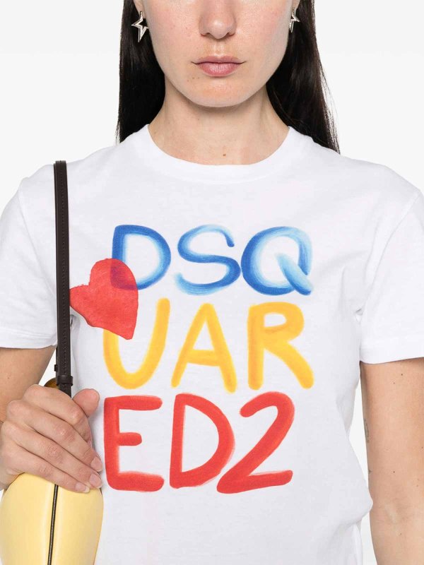 Tシャツ - 白 shop online: DSQUARED2