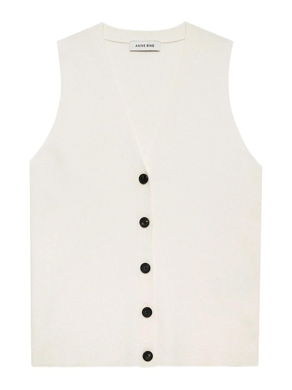 ANINE BING: Chalecos  - Chaleco - Blanco