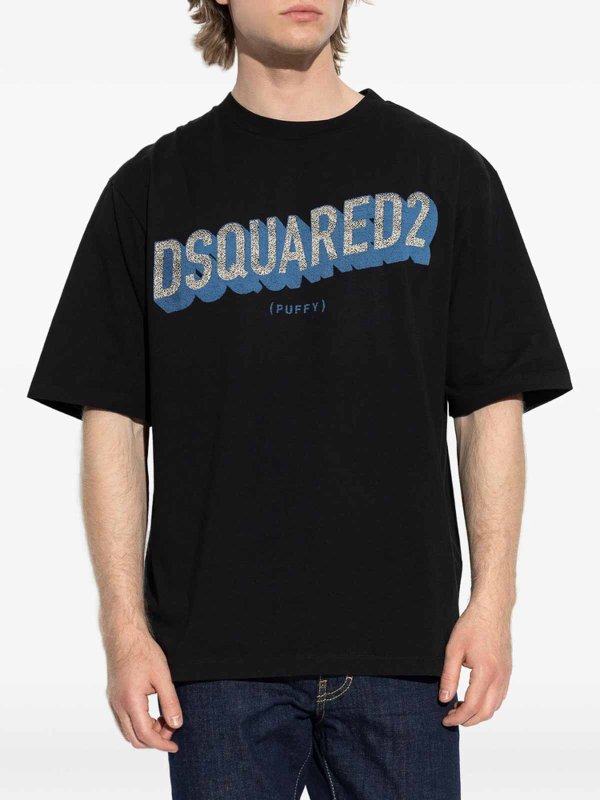 Tシャツ - 黒 shop online: DSQUARED2