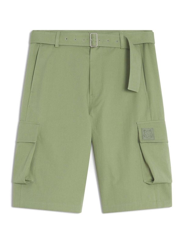 MAISON KITSUNÉ: Trousers Shorts - Belted Cargo Bermuda