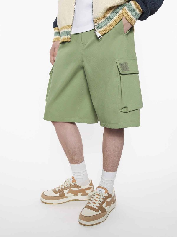 The Best Shops MAISON KITSUNÉ: Trousers Shorts - Belted Cargo Bermuda