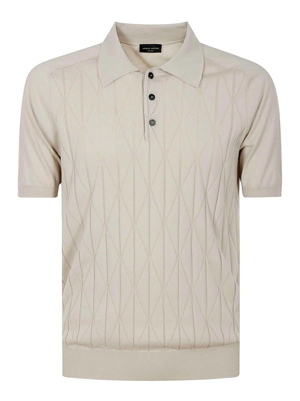 ROBERTO COLLINA: ポロシャツ - ポロシャツ - ベージュ