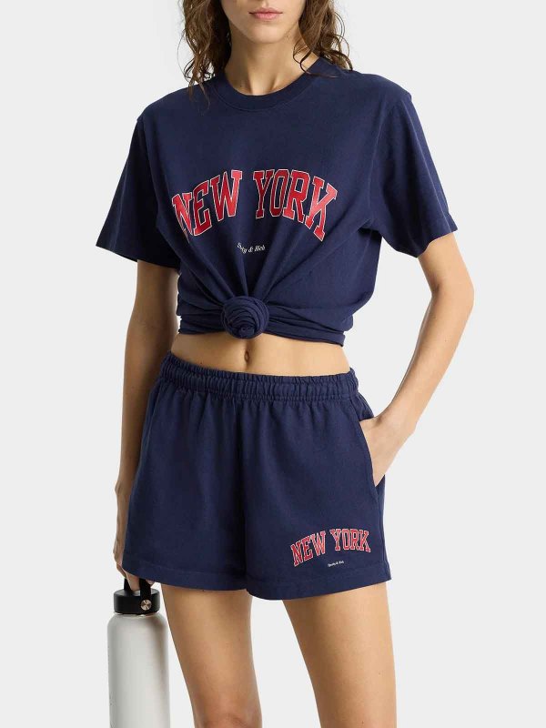 SPORTY & RICH: pantaloni shorts online - New York Ivy Disco Short