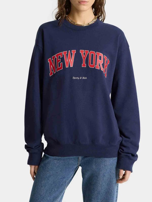 The Best Shops SPORTY & RICH: Pull col rond - Pull Col Rond - Bleu Foncé