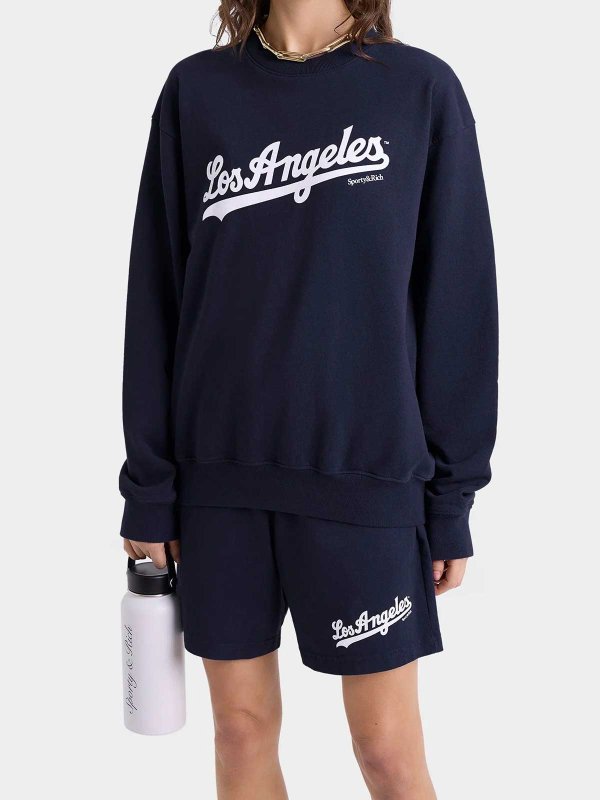 SPORTY & RICH: Strickpullover mit Rundhalsausschnitt online - Rundhalspullover - Dunkelblau