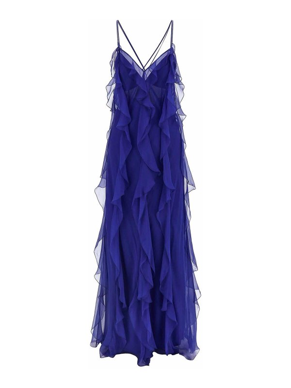 ALBERTA FERRETTI: ニーレングスドレス - 膝丈ドレス - ブルー