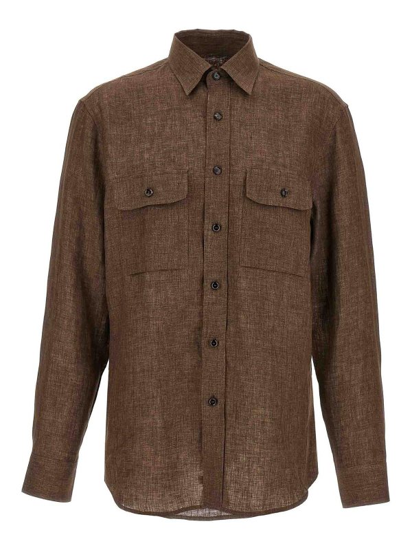 Tシャツ・カットソー Brioni SS25 'Military' shirt (SCFA0LP9111 2600) Brioni Military Shirt | Green | FARFETCH JO