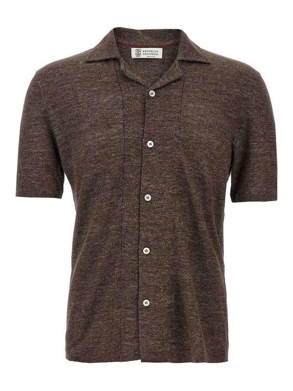 BRUNELLO CUCINELLI: シャツ - シャツ - ブラウン