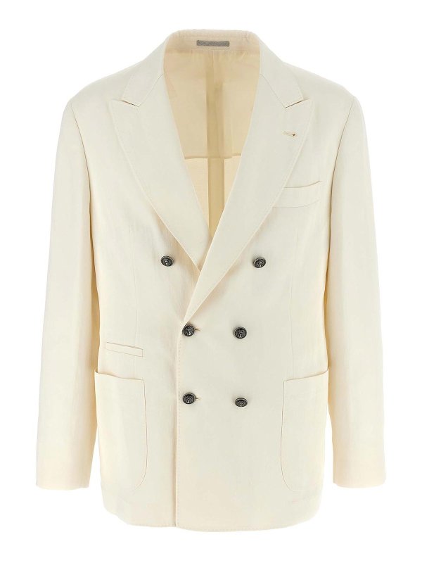 BRUNELLO CUCINELLI: Blazer - Blazer - Blanco