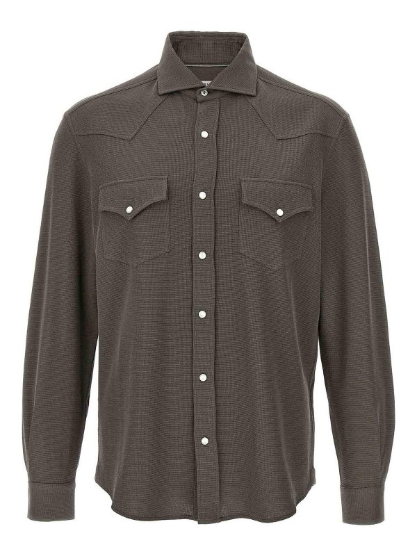 BRUNELLO CUCINELLI: Hemden - Hemd - Braun