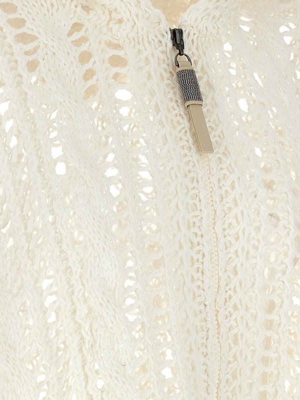 Cable & Mesh Cardigan shop online: BRUNELLO CUCINELLI