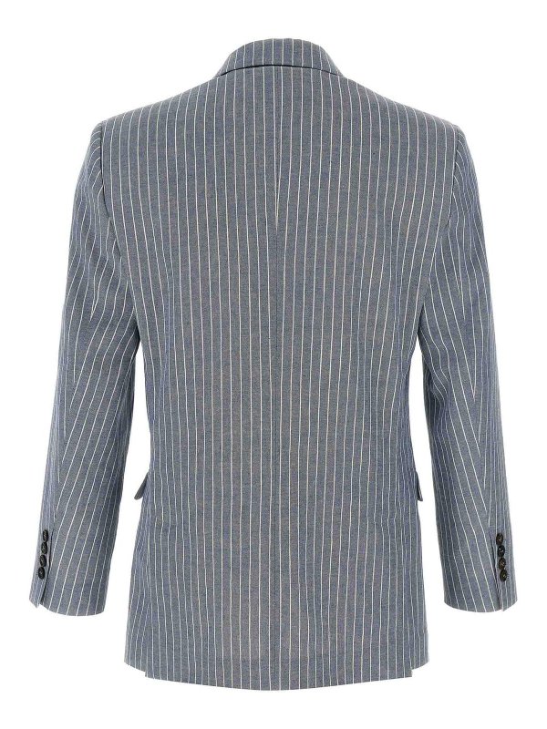 BRUNELLO CUCINELLI: blazers online - Pinstripe Twill Blazer