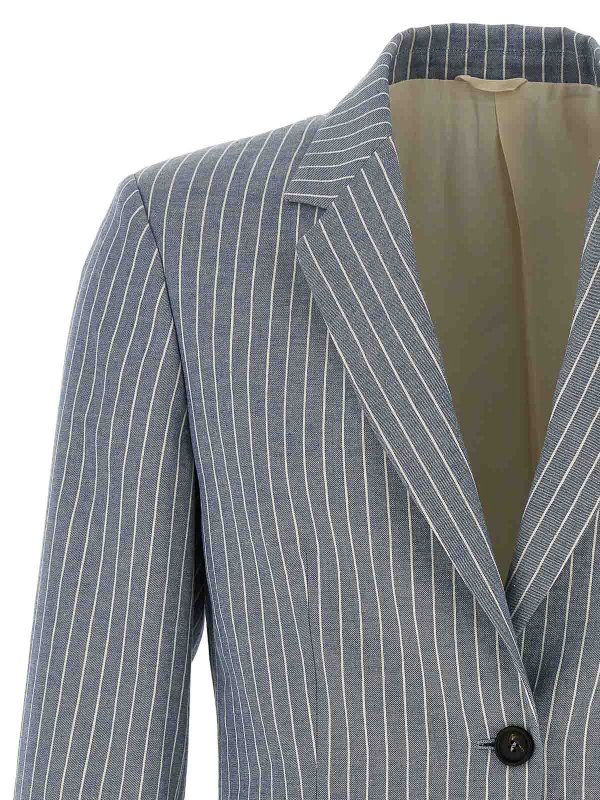 The Best Shops BRUNELLO CUCINELLI: blazers - Pinstripe Twill Blazer