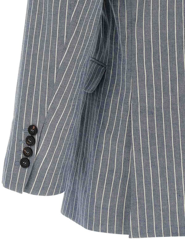 Pinstripe Twill Blazer shop online: BRUNELLO CUCINELLI