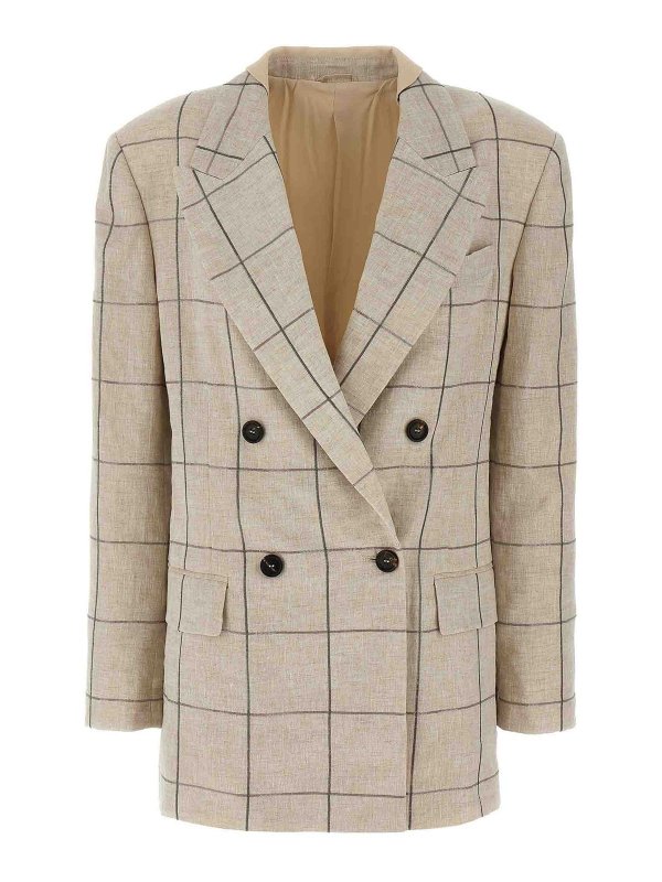 BRUNELLO CUCINELLI: Vestes de costume - Blazer - Beige