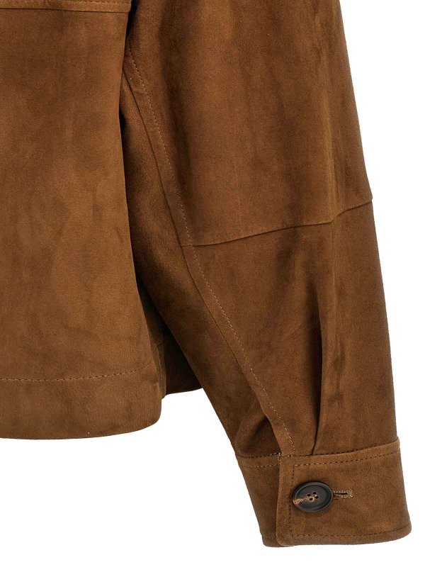 ジャケット BRUNELLO CUCINELLI Women Jackets MPCAI7762 C7495 Brown Brunello Cucinelli Suede Jacket - Brown - Women | MPCAI7762C7495