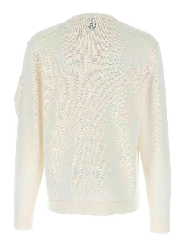 C.P. COMPANY: Strickpullover mit Rundhalsausschnitt online - Rundhalspullover - Weiß