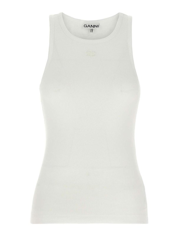 GANNI: Tops und Tank Tops - Top - Weiß