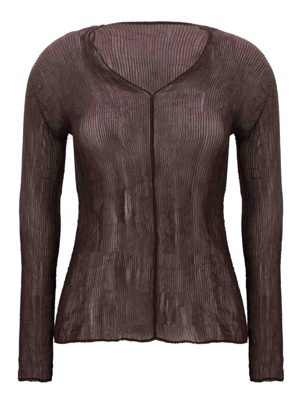 PLEATS PLEASE ISSEY MIYAKE: cardigans - Chiffon Twist 1 Sweater