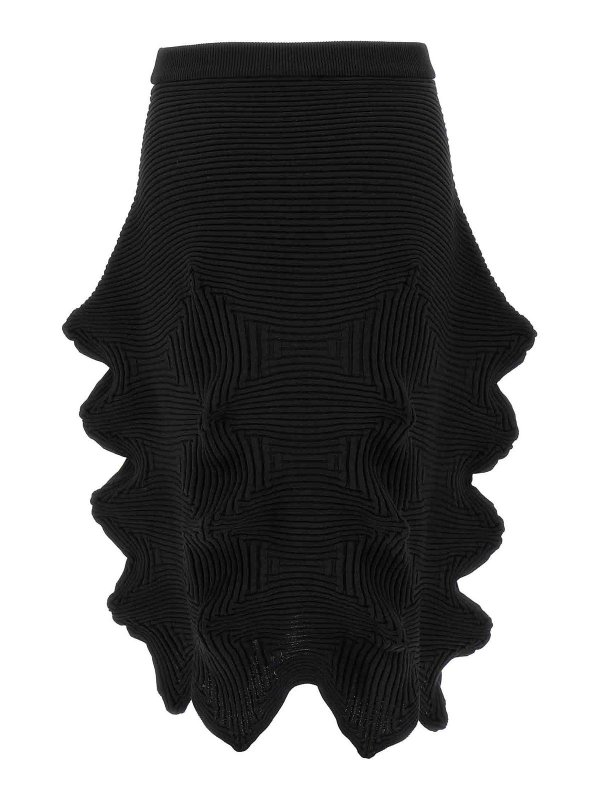 PLEATS PLEASE ISSEY MIYAKE: ニーレングススカート＆ミディ丈 online - 膝丈/ミディスカート - 黒