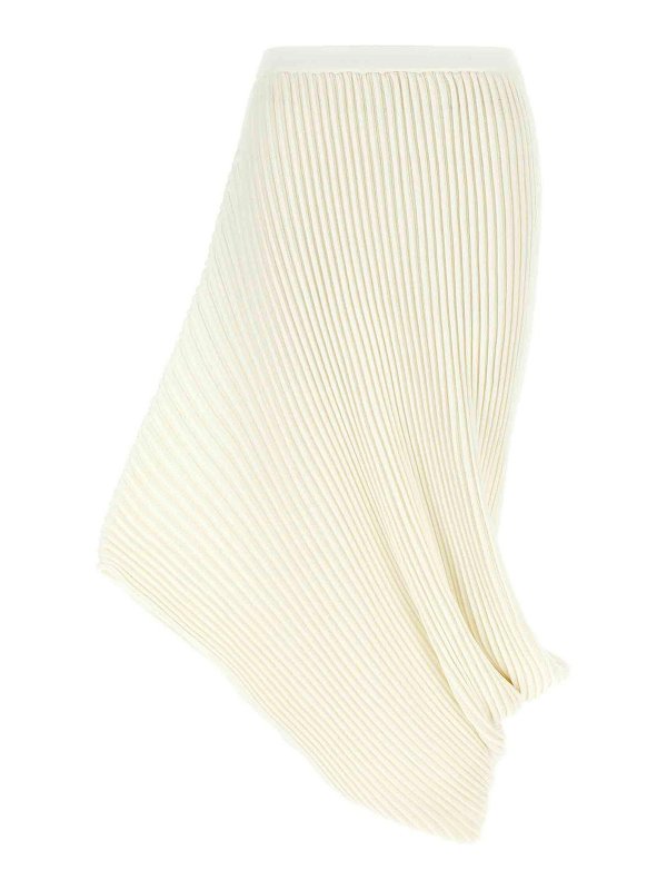 PLEATS PLEASE ISSEY MIYAKE: ニーレングススカート＆ミディ丈 - 膝丈/ミディスカート - 白