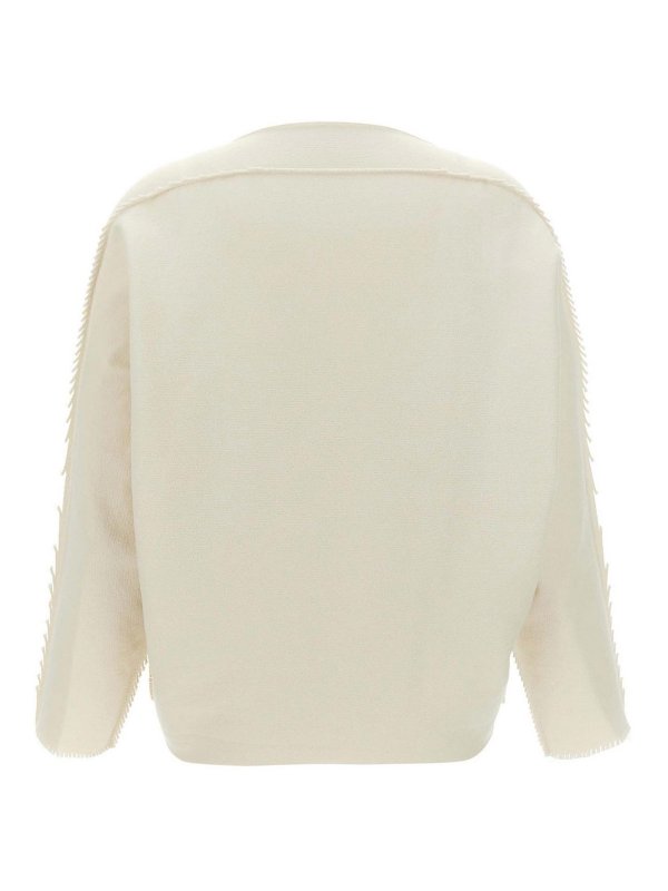 PLEATS PLEASE ISSEY MIYAKE: Strickpullover mit Rundhalsausschnitt online - Rundhalspullover - Weiß