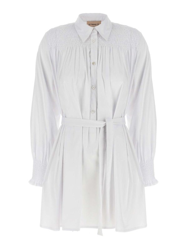 LE TWINS: Knielange Kleider - Knielanges Kleid - Weiß