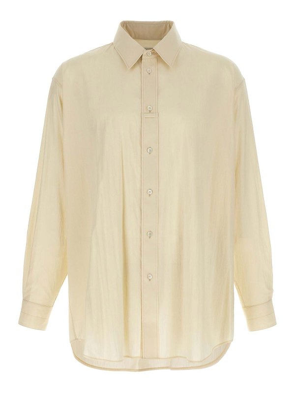Tシャツ・カットソー LEMAIRE SS25 'Loop' shirt (SH1169LF1370 WH014) Lemaire Loop Shirt - White - Men | SH1169LF1370WH014 | thebs.com