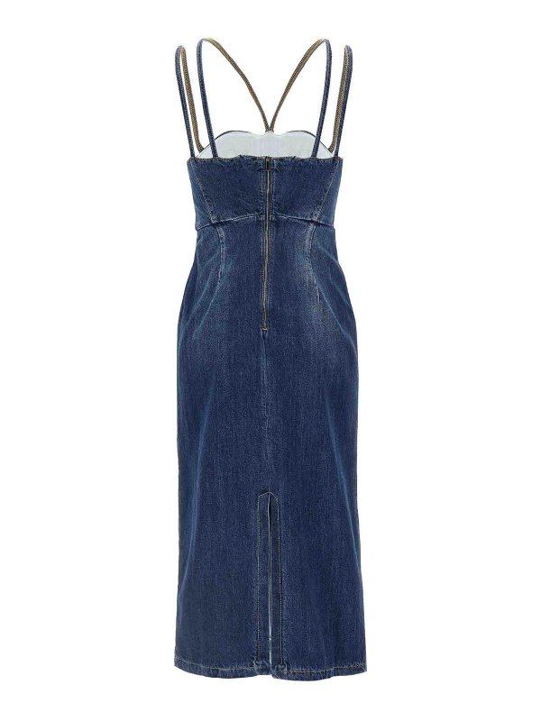 ワンピース Nensi Dojaka SS25 Denim dress (NDSS25DEN020 BLUEWASH) NENSI DOJAKA Cutout paneled denim mini dress | NET-A-PORTER
